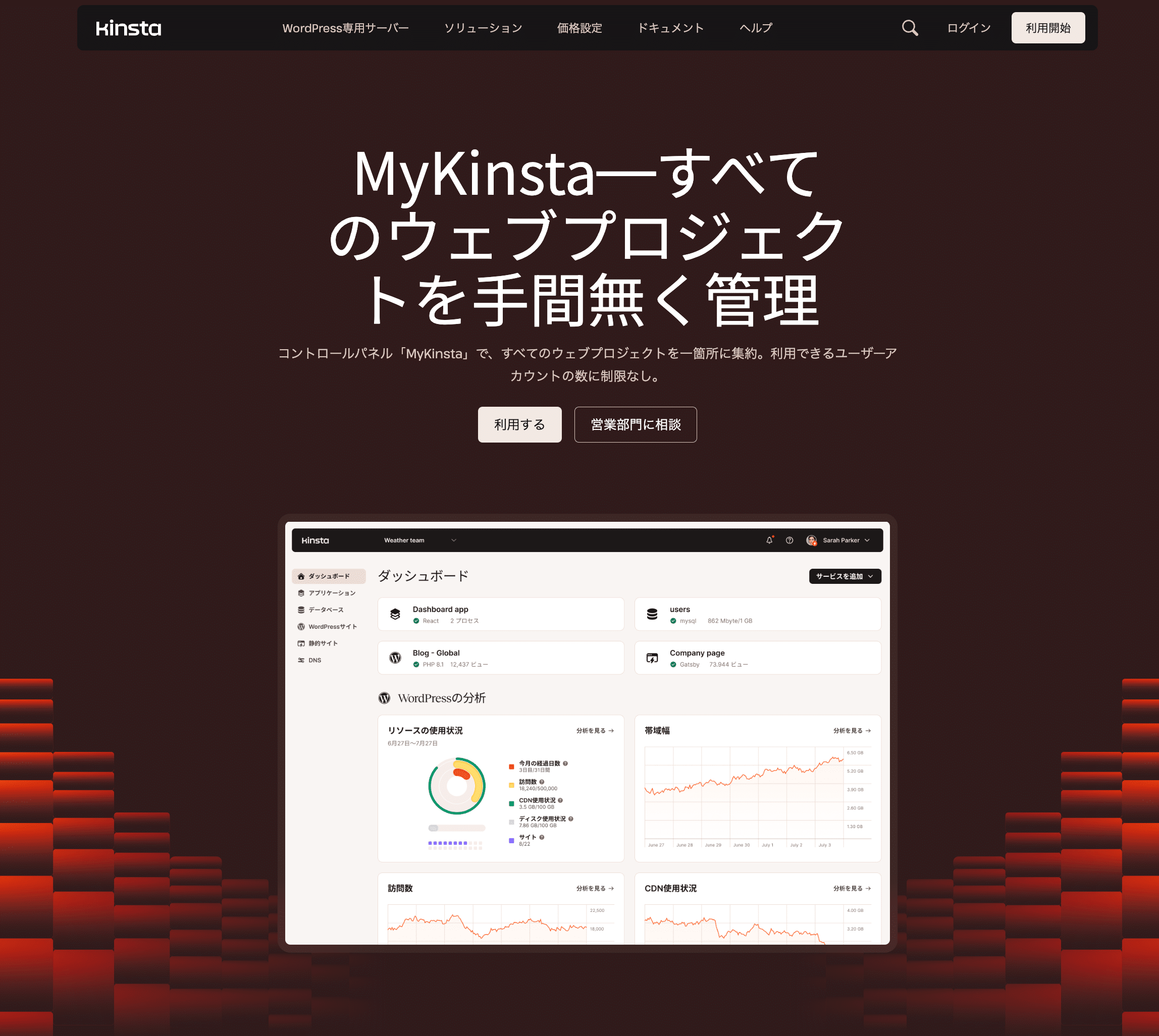 サイト管理の効率化に貢献するコントロールパネル「MyKinsta」