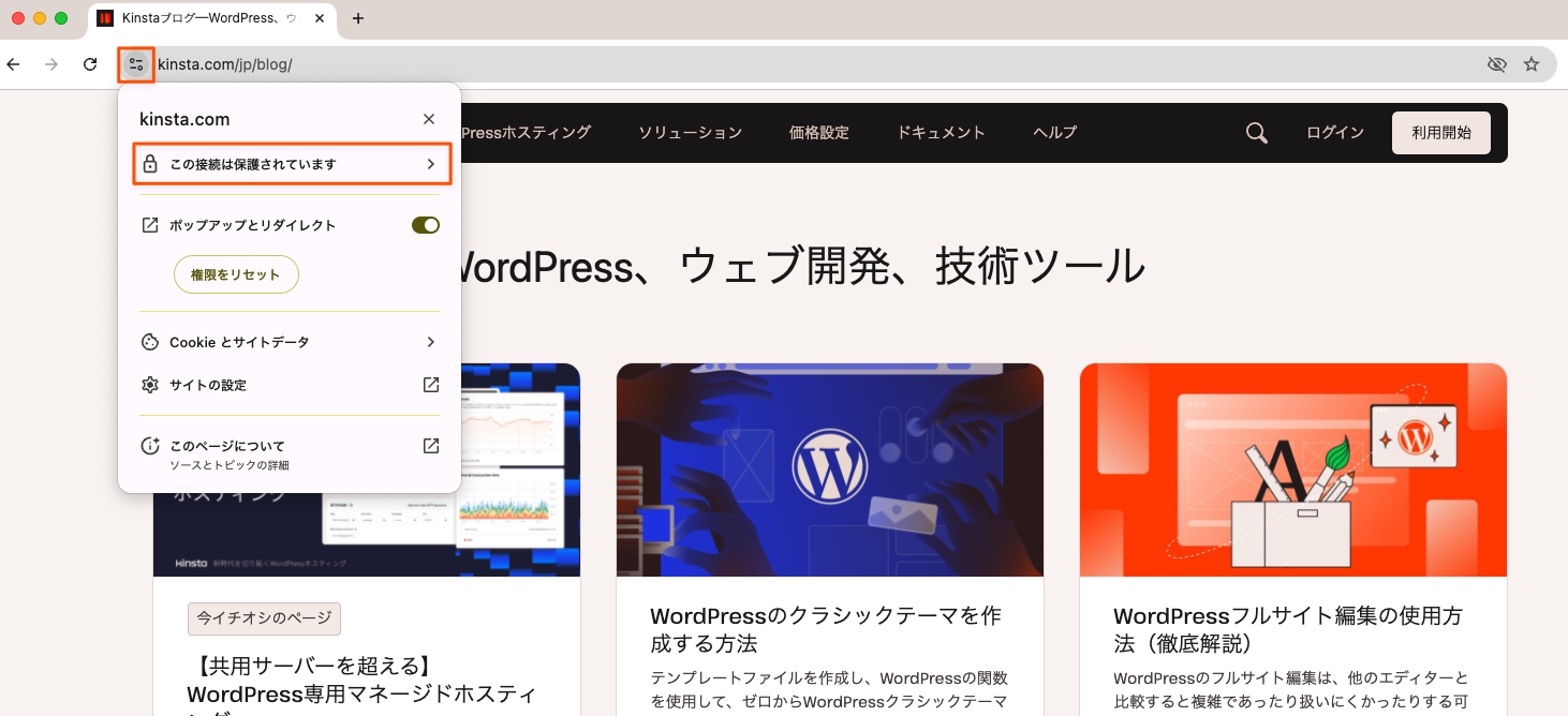 kinqsta.comは暗号化されたHTTPS接続を使用