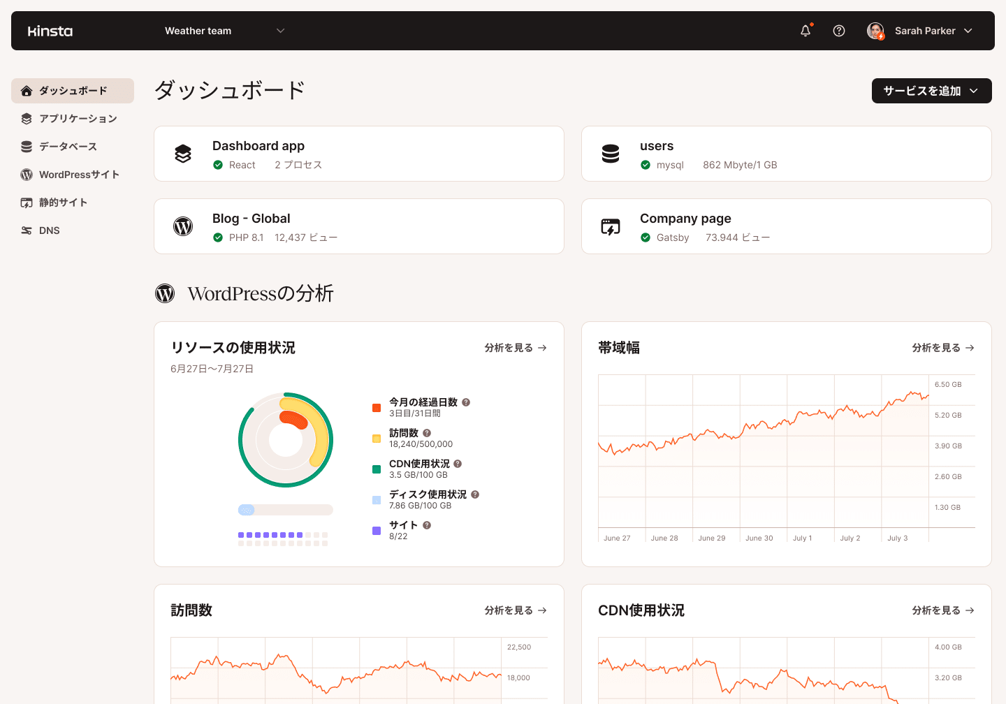 Kinstaの専用コントロールパネル「MyKinsta」