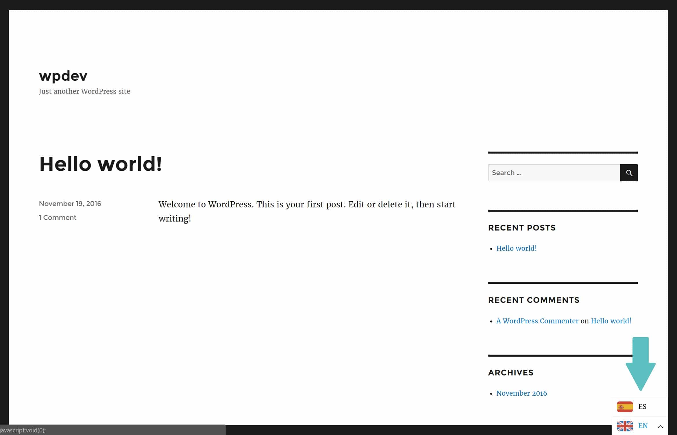 Language switcher Taal switcher