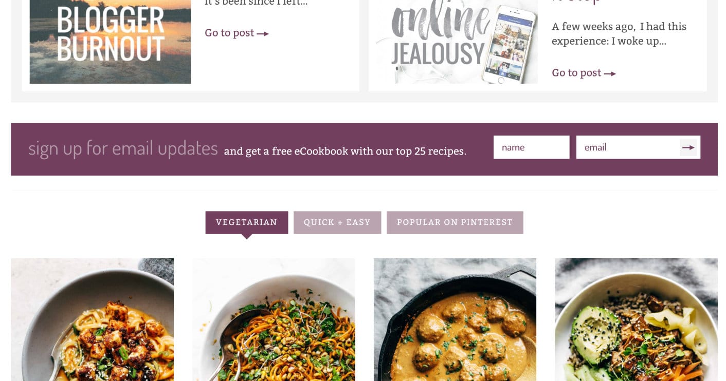 Pinch of Yum aanmeldformulier