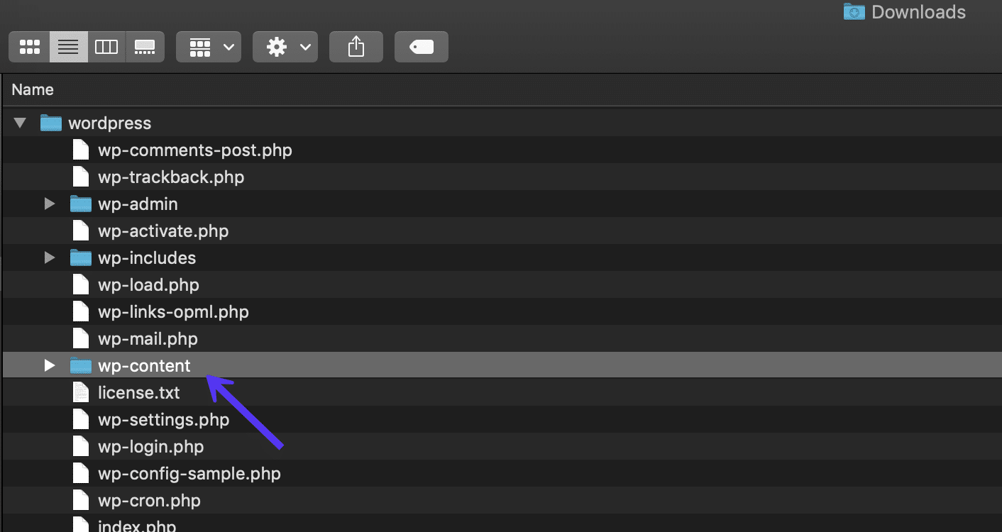 Verwijder de WordPress wp-content map