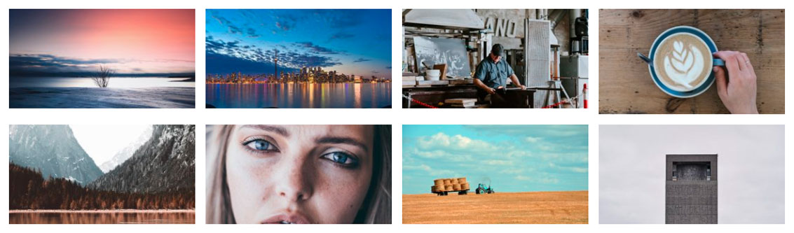 Voorbeeld van de shortcode voor een galerij