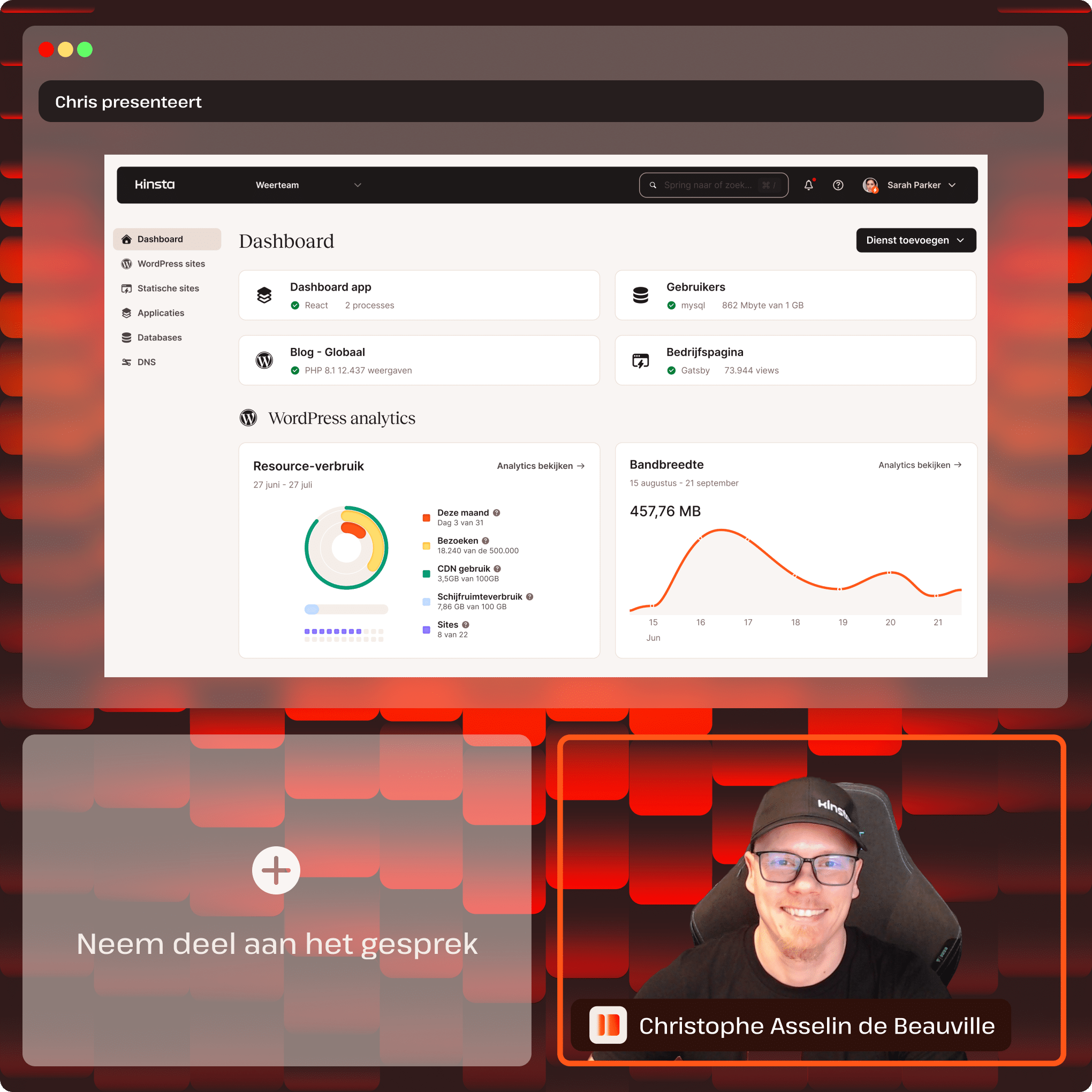 Verkooppresentatie met medewerkers van Kinsta