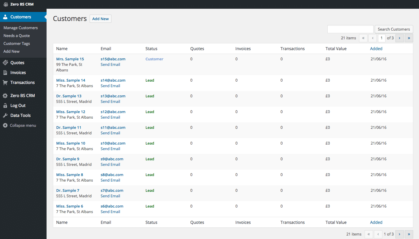 CRM customers Clientes CRM