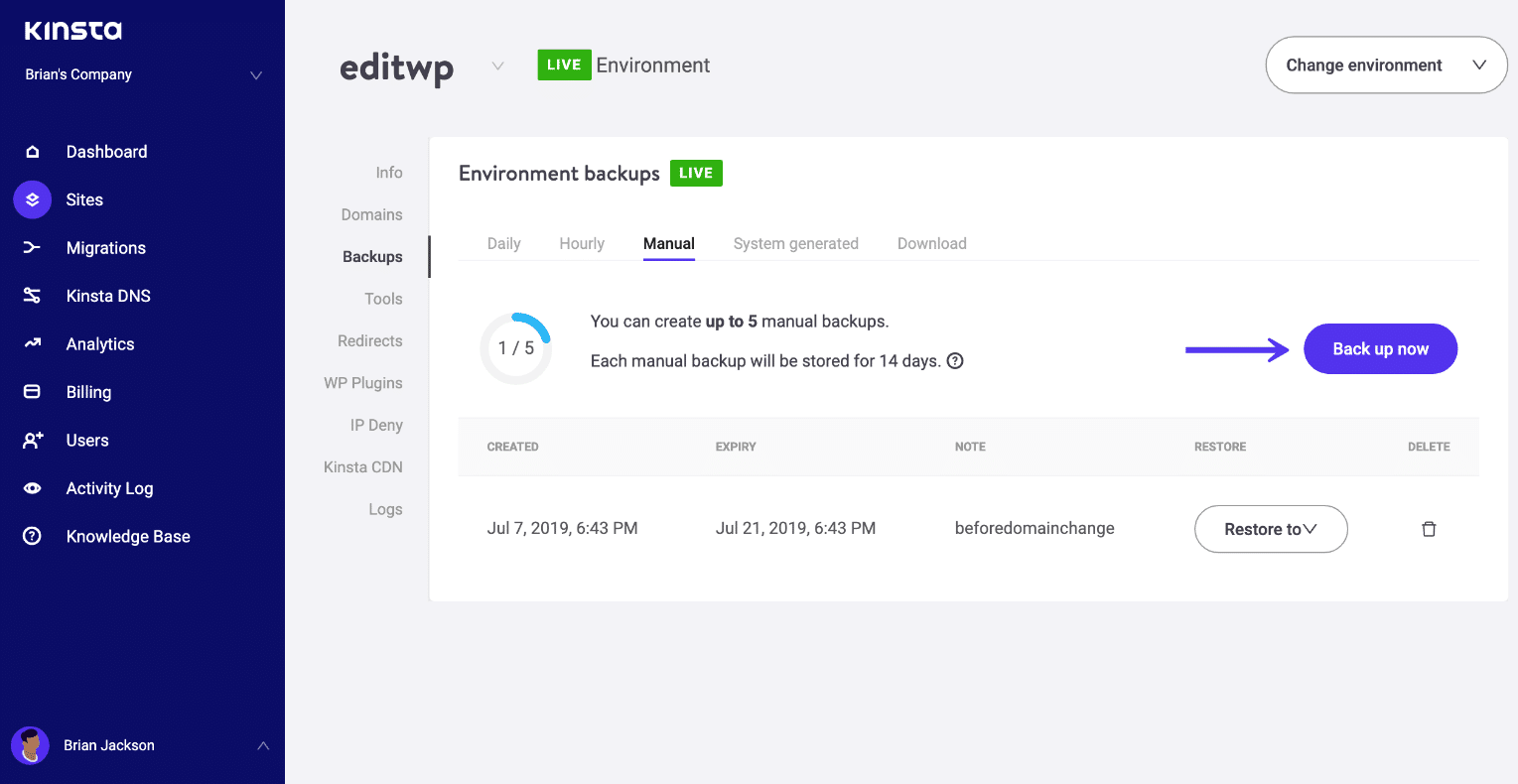 Criar backup do WordPress