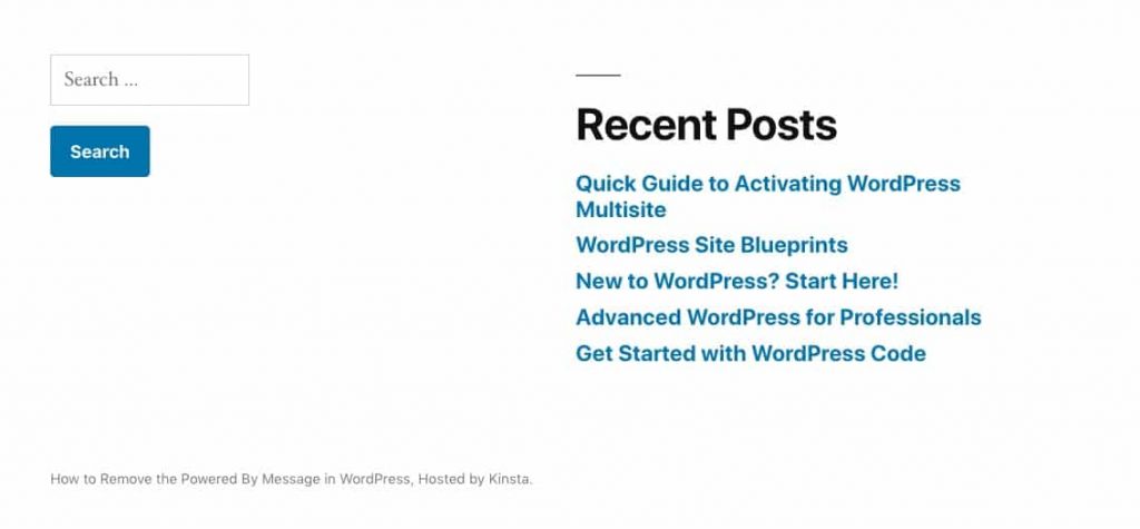 O rodapé dos Twenty Nineteen com novo conteúdo