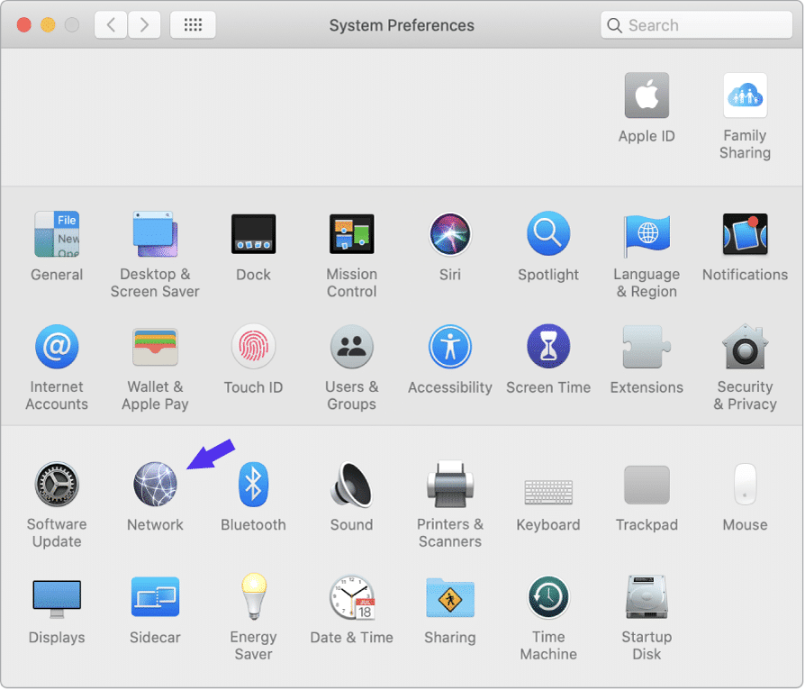 Configurações de rede em Macs