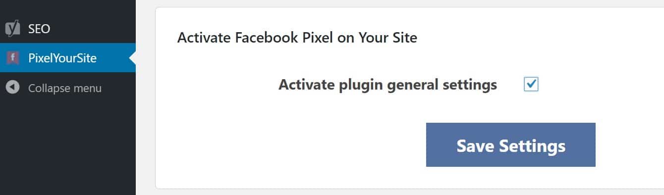 Pixel ID activate settings Pixel-ID aktiverar inställningar