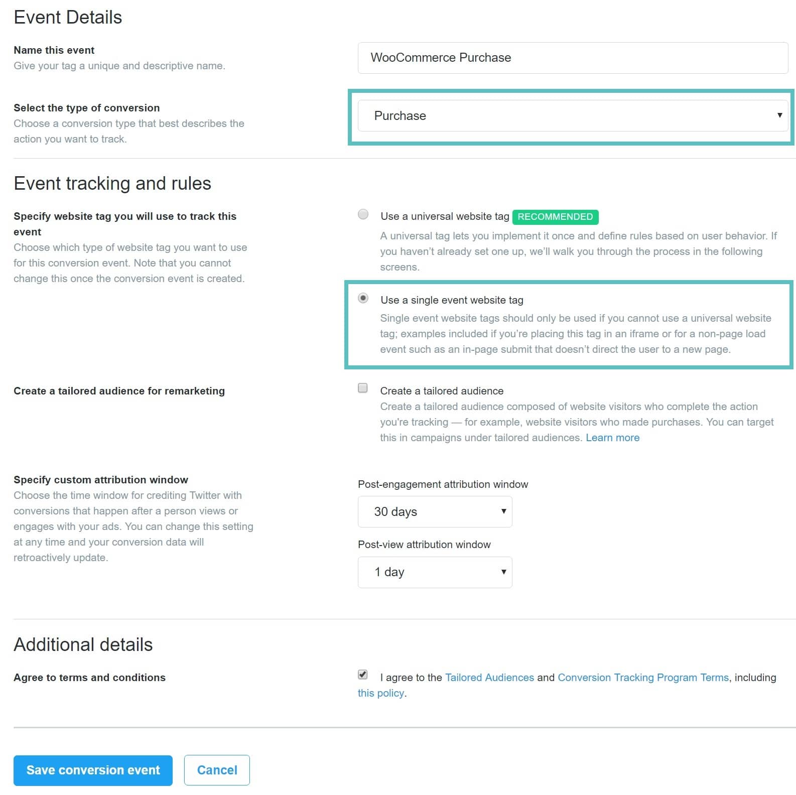 Twitter single event pixel Twitter enskild händelse-pixel