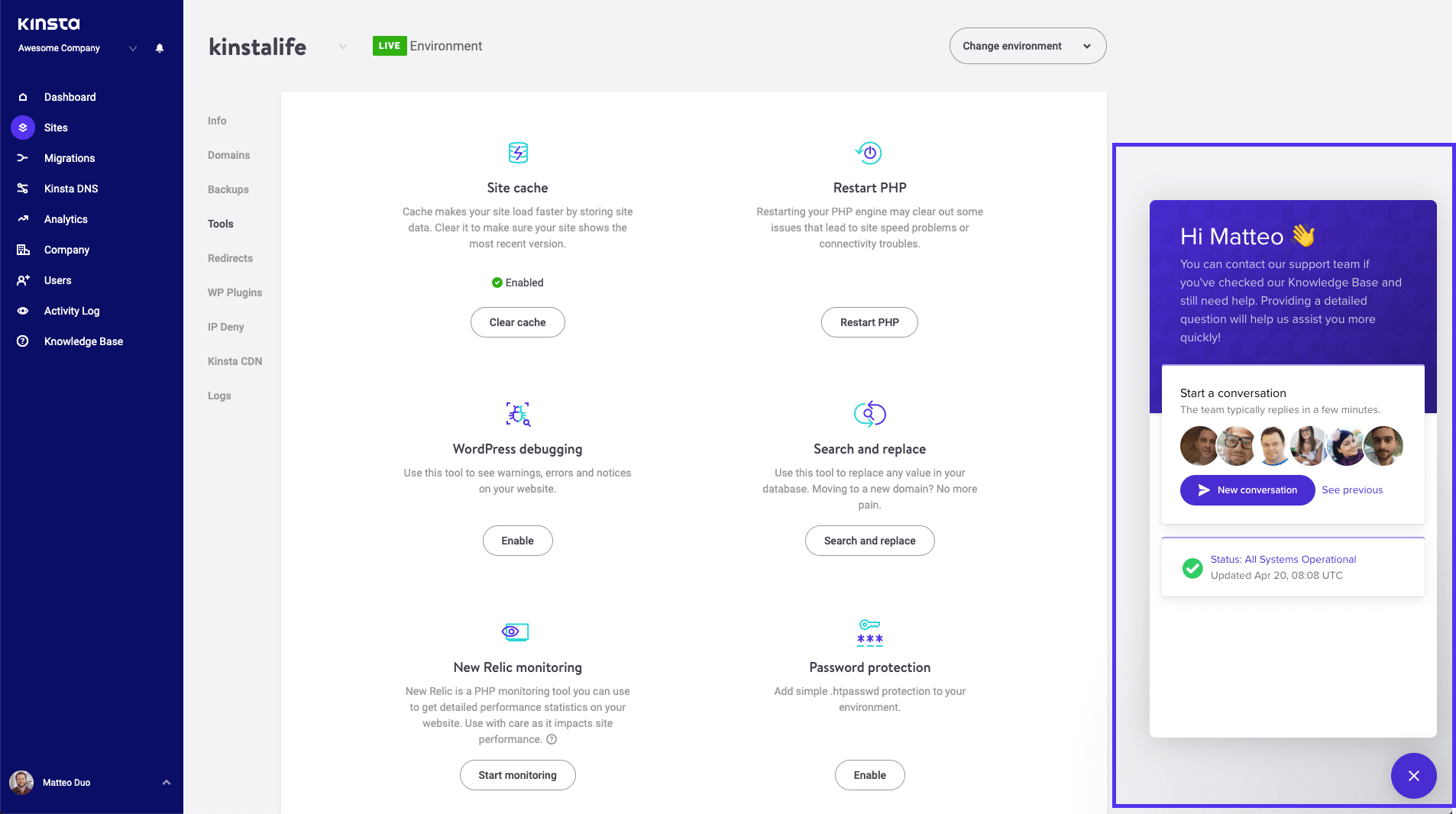 Så här kontaktar du Kinsta´s support