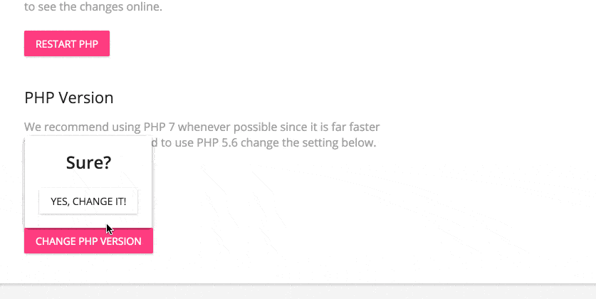 Switching PHP Versions at Kinsta