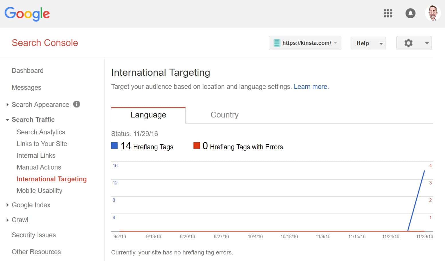 Google Search Console international targeting Google Search Consoleのインターナショナルターゲティング
