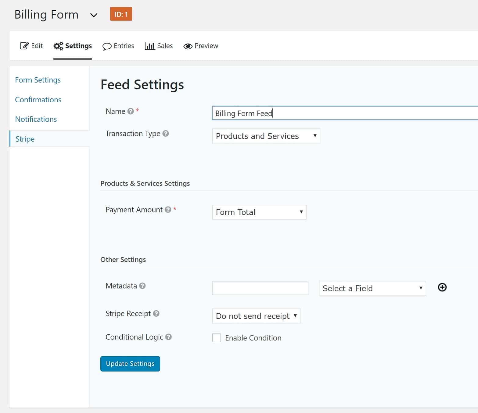 Billing form feed billing form feed