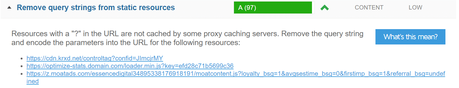Ta bort frågesträngar från statiska resurser