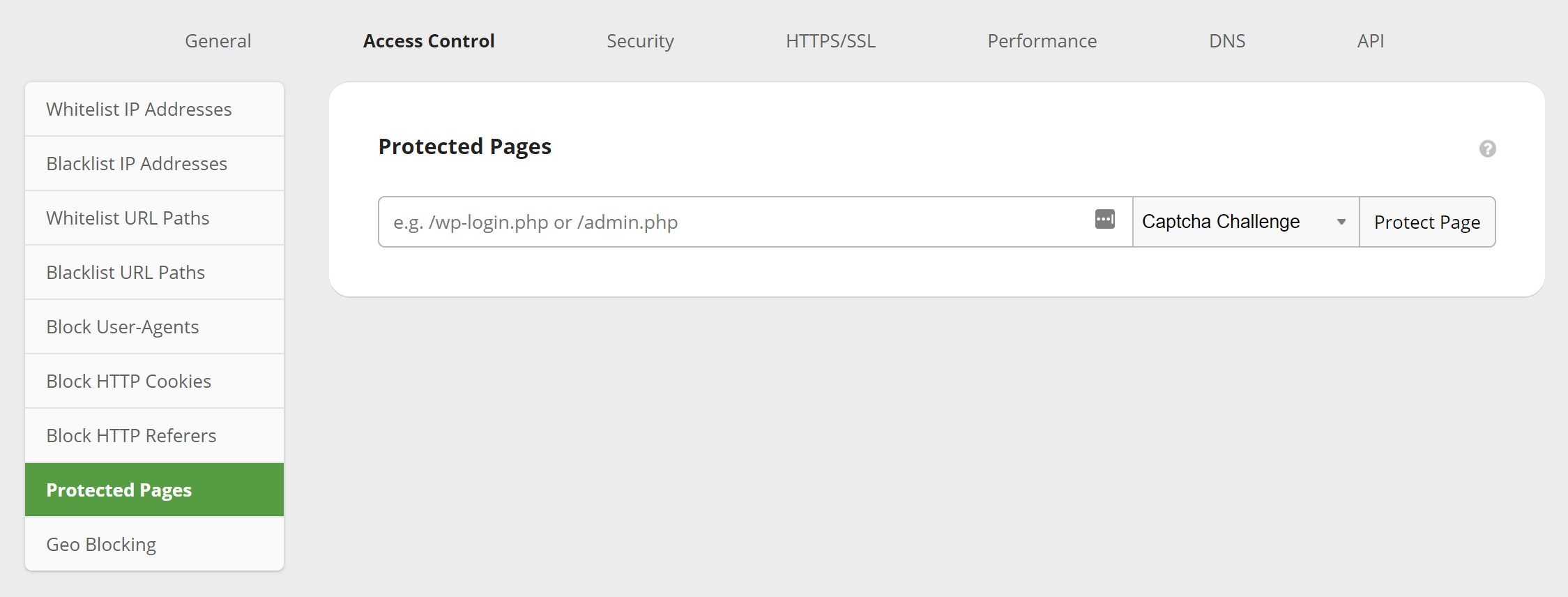 Controle de acesso da Sucuri