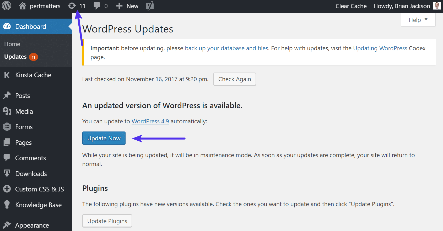 Update to WordPress 4.9