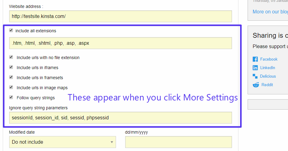 More configuration options