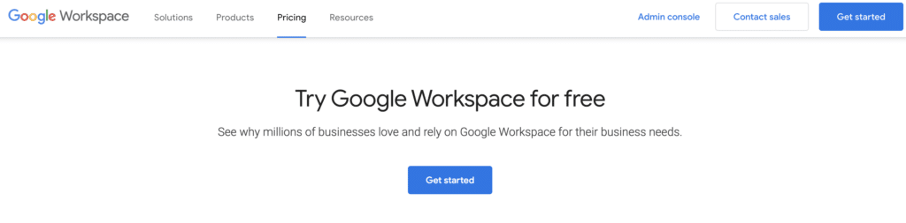Experimente grátis Google Workspace