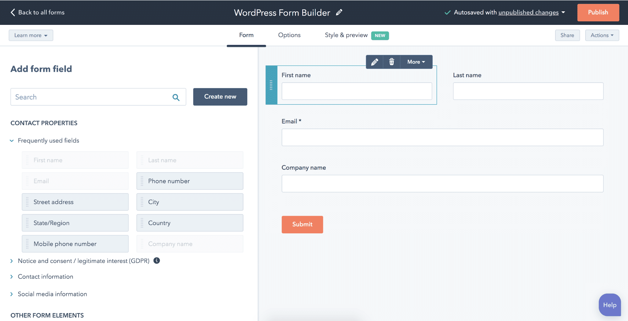 HubSpot WordPress Plugin