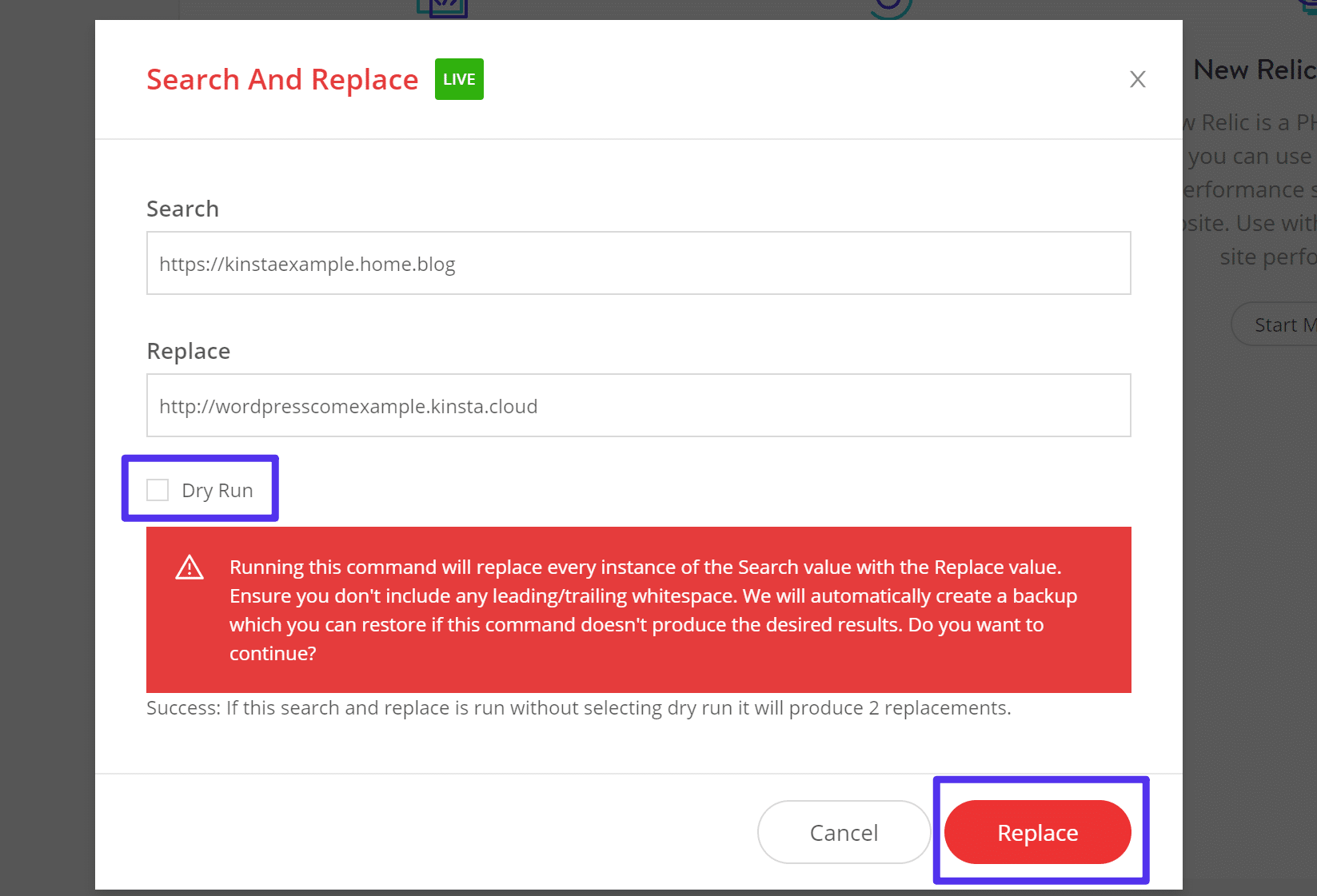 Fjern markeringen i feltet