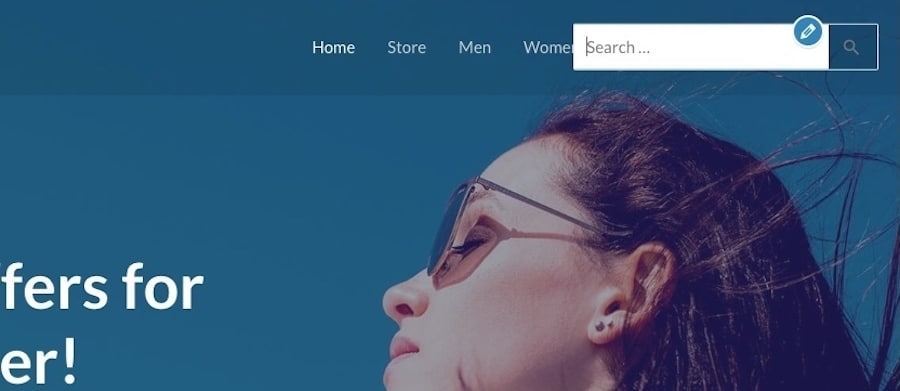 テーマに追加された検索バー