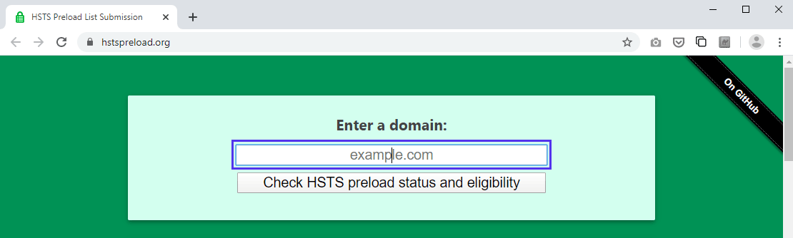 Submission form for HSTS preload list on hstspreload.org