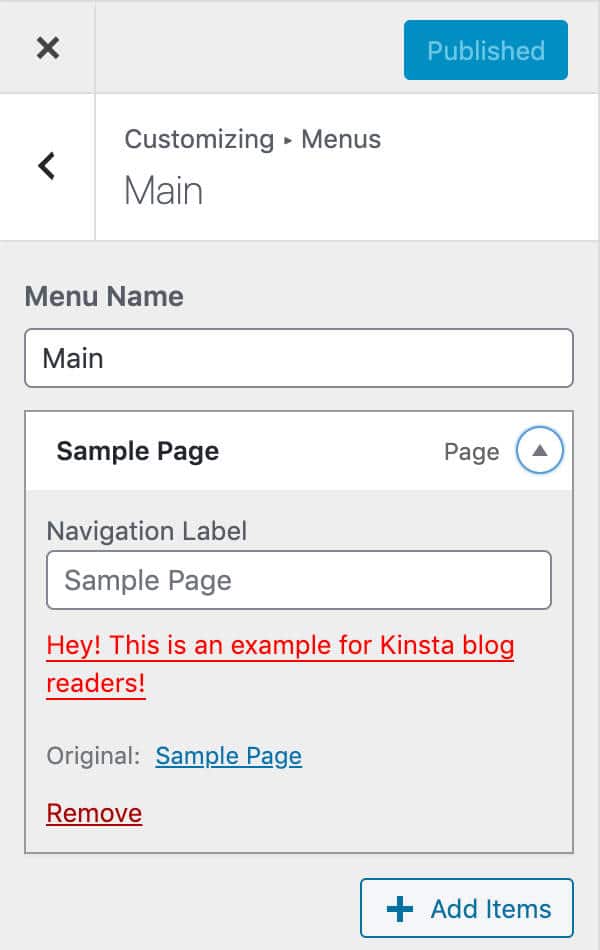 Custom fields in nav menu items