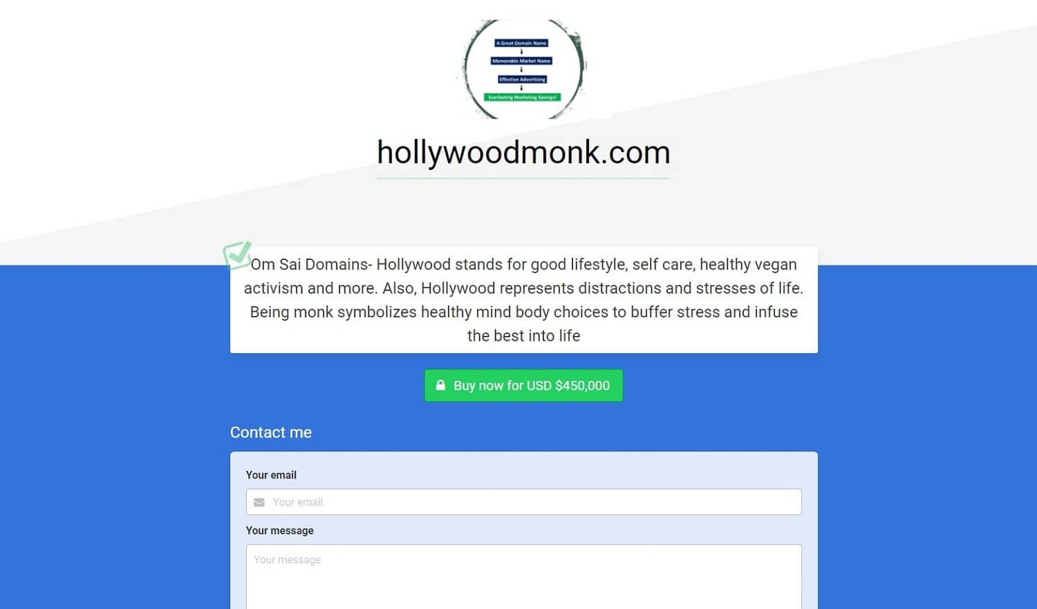 hollywood monk parked domain for sale