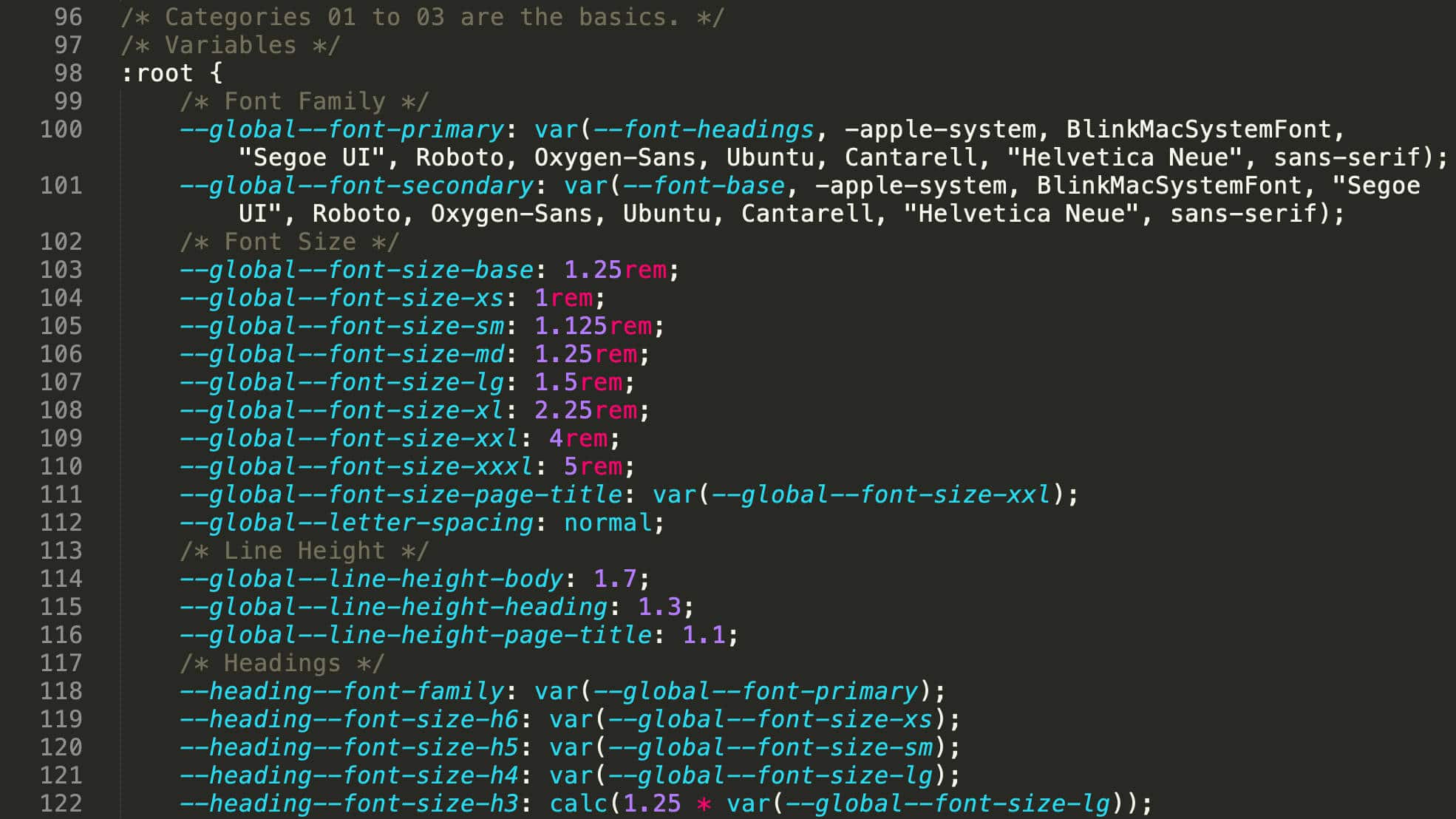 CSS anpassade egenskaper i Twenty Twenty-One