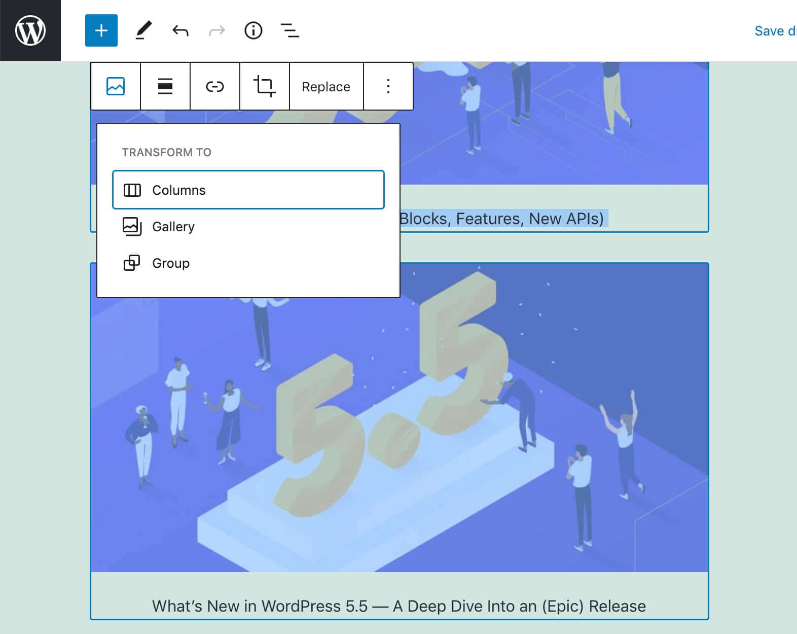 Selezionare più blocchi