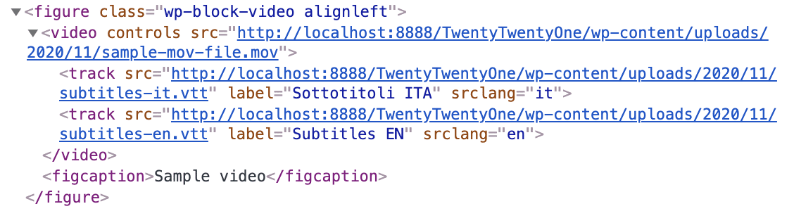 Tracce che collegano ai sottotitoli in diverse lingue