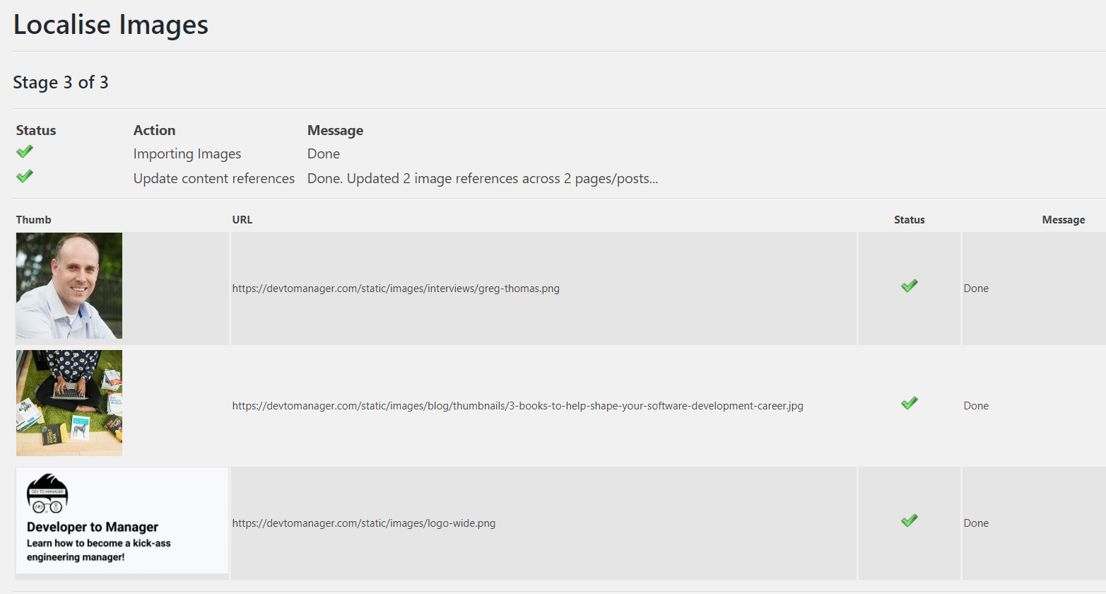 Il prodotto finale delle immagini localizzate