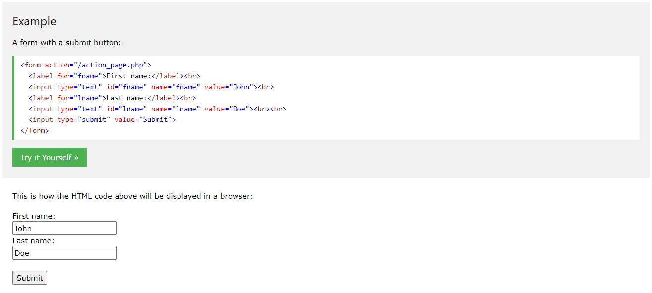 Exemplo de formulário HTML 5