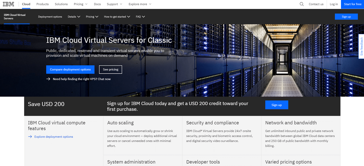 IBM cloud virtual servers
