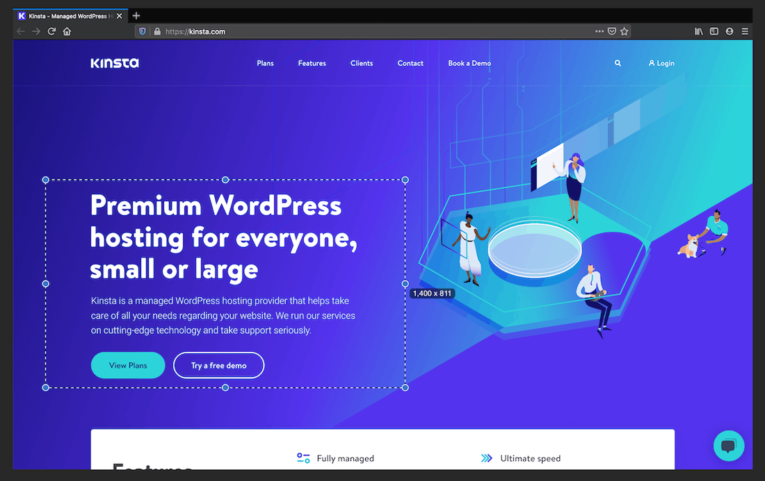 Using the marquee tool to crop a full-screen image. Utilisation de l'outil de marquage pour recadrer une image en plein écran.