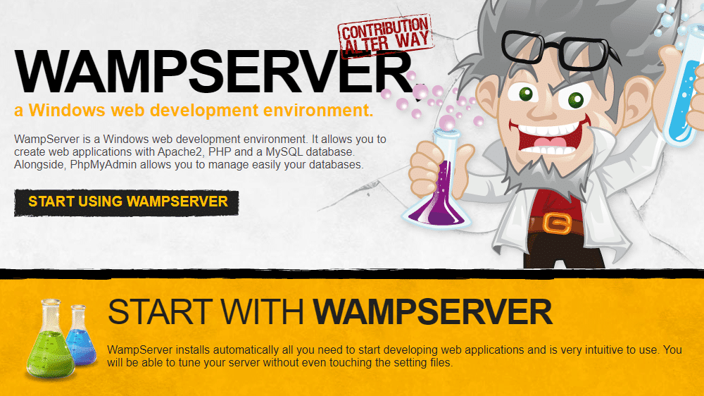 WAMPServer's homepage, screenshot.