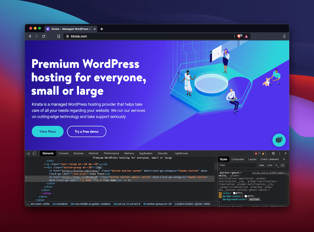 The Style panel within the Inspect Element tool. Das Style-Panel innerhalb des Werkzeugs