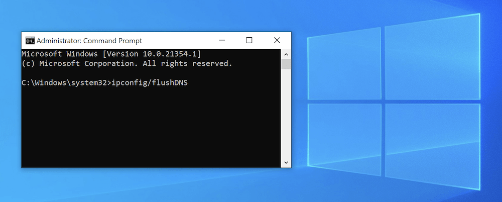 Flushing the cache in Windows. Leere den Cache in Windows