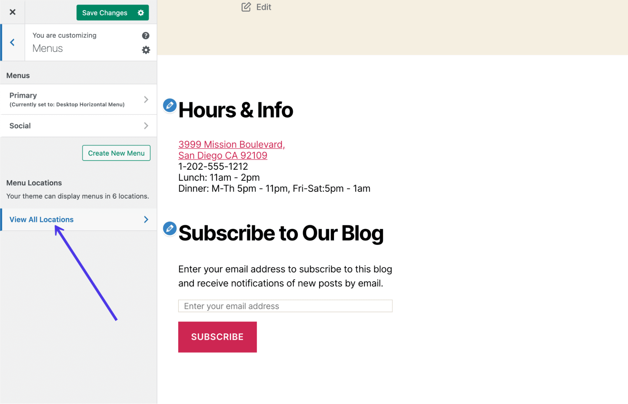 Selecteer de “View All Locations” optie