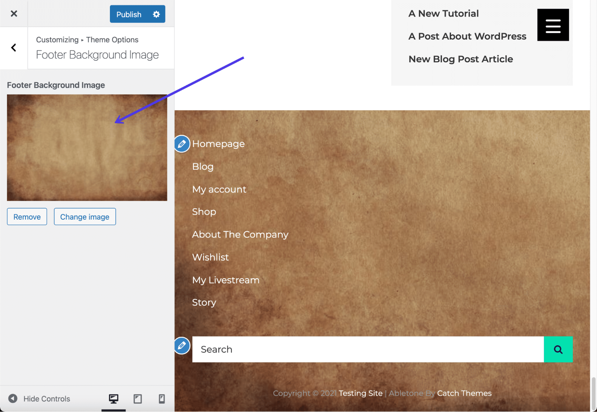 Je kunt de thumbnail preview op de achtergrond zien.