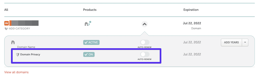 Configuración del dominio dedicado de Namecheap.