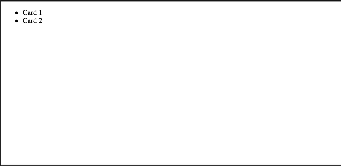 A bulleted list with two items reading