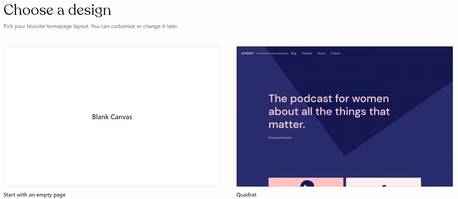 Elige un diseño en WordPress.com.