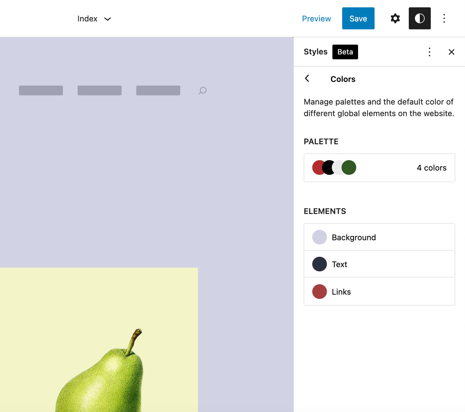  「Twenty Twenty-One Blocks」の「Colors」パネル