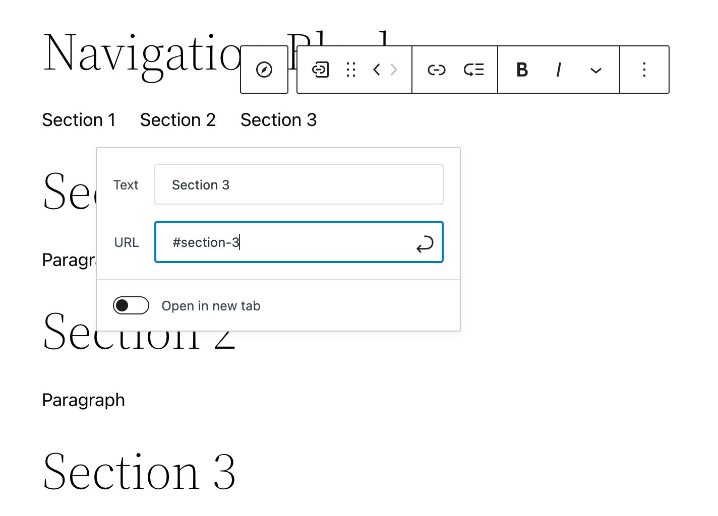 ナビゲーションメニューにアンカーリンクを追加