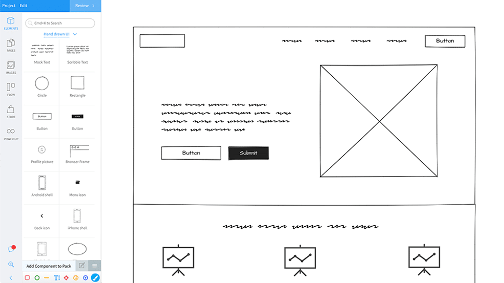 Website wireframe example