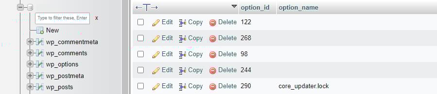 Apagar a linha core_updater.lock
