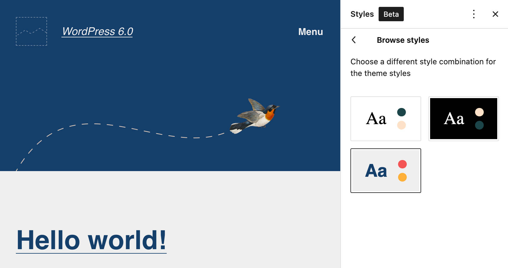 WordPress 6.0でスタイルのバリエーションにカスタムフォントを適用