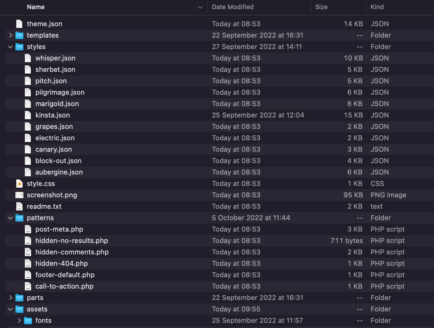 Twenty Twenty-Three’s filstruktur